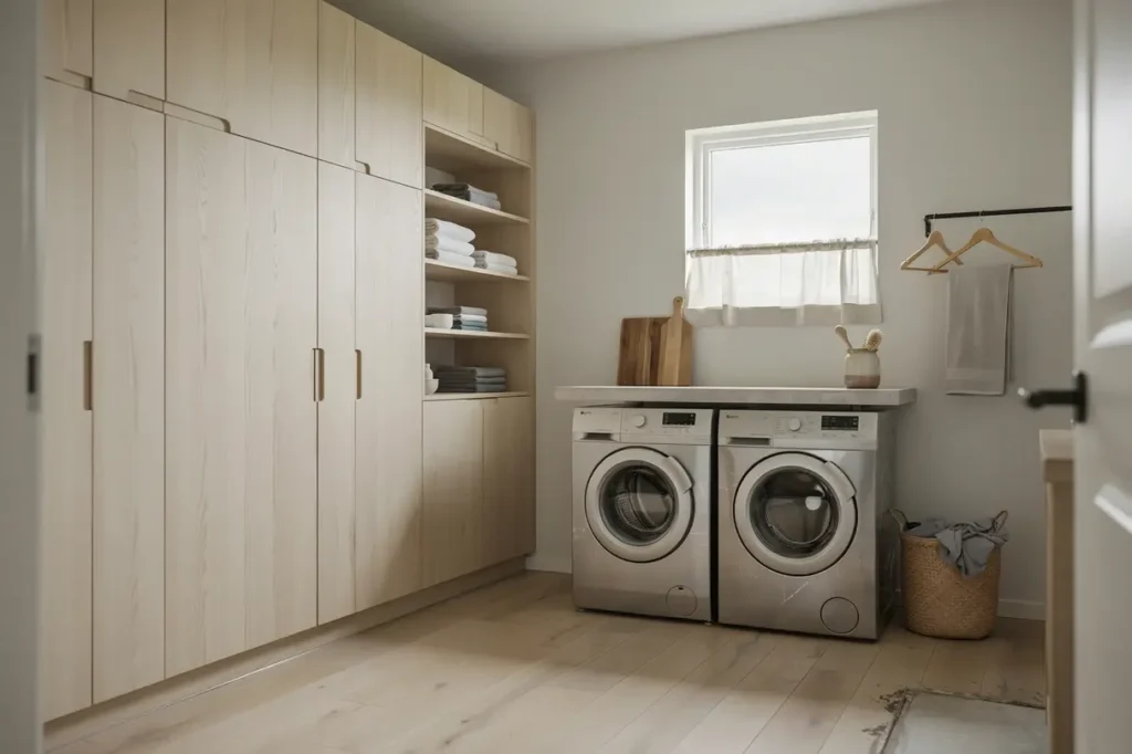 renovering av tv ttstuga med platsbyggd f rvaring i stuvsta